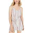 One Clothing ONE CLOTHING Women s Ivory/coral/navy Striped Spaghetti Strap Romper XXS TEDO レディース