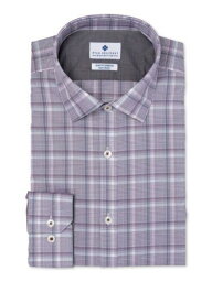 Ryan Seacrest Distinction Men's Plaid Dress Shirt Purple Size 17x32-33 メンズ