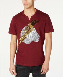 INC International Concepts Men's Lightning Tiger Graphic T-Shirt Wine Size Small メンズ