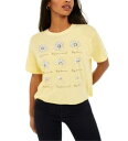 Rebellious One Junior's Daisy Cropped Graphic T-Shirt Yellow Size One Size fB[X