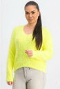 tbV} Freshman Juniors' Fuzzy V-Neck Sweater YellowSize Medium fB[X