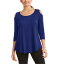 JM Collection Women's Cold-Shoulder Top Blue Size XL ǥ