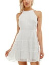 Trixxi Junior's Halter Short Mini Dress White Size X-Large レディース
