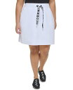 fB[P[GkC DKNY Women's Drawstring Logo Skirt White Size 2X fB[X