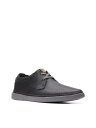 N[NX CLARKS COLLECTION Mens Black Gereld Toe Platform Leather Sneakers Shoes 12 M Y