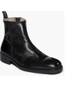 I[ZCc ALLSAINTS Mens Black Seth Square Toe Block Heel Zip-Up Leather Boots Shoes 42 Y