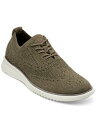 R[n[ COLE HAAN Mens Green Perforated Cushioned Stitchlite Round Toe Lace-Up Oxford Y