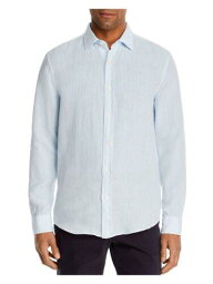 Designer Brand Mens Light Blue Long Sleeve Classic Button Down Casual Shirt L メンズ
