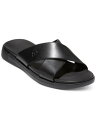 R[n[ COLE HAAN Mens Black Crisscross Straps Molded Footbed Lightweight Padded Grand Y