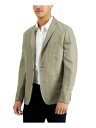 INC Mens Green Single Breasted Striped Slim Fit Blazer S Y