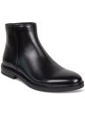 PlXR[ REACTION KENNETH COLE Mens Black Ely Round Toe Block Heel Boots Shoes 9.5 M Y