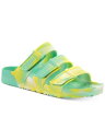 SUN STONE Mens Green Stay-Put Straps Bowie Platform Slip On Slide Sandals 7 M Y