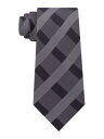 カルバンクライン CALVIN KLEIN Mens Black Awning Stripe Silk Classic Neck Tie メンズ