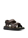N[NX CLARKS COLLECTION Mens Brown Walkford Open Toe Leather Sandals Shoes 10 W Y