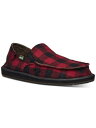 サヌーク SANUK Mens Red Plaid Buffalo Vagabond Chill Round Toe Slip On Loafers Shoes 9 メンズ