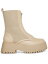 ǥ MADDEN GIRL Womens Beige 1.5 Platform Skyler Toe Wedge Combat Boots 10 M ǥ