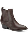 SUN STONE Womens Brown Goring Grangerr Pointed Toe Block Heel Booties 7.5 M レディース