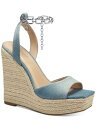 THALIA SODI Womens Light Blue Denim Clasp Chain 1.5 Platform Wedge Shoes 6 M レディース