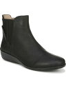 LIFE STRIDE Womens Black Comfort Izzy Round Toe Wedge Zip-Up Booties 6 M レディース