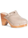 SILVIA COBOS Womens Beige 1 Platform Bow Daily Slip On Leather Clogs Shoes 7 レディース
