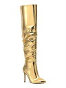 INC Womens Gold Iyonna Pointed Toe Stiletto Zip-Up Dress Boots 6.5 M レディース
