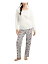 FAMILY PJs Intimates White Sherpa Top Set Holiday Pajamas L レディース