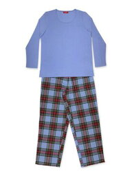 Family PJs Intimates Light Blue Set Plaid Everyday Pajamas Size: S レディース