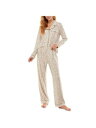 ROUDELAIN Womens Beige Pocketed Button Up Straight Pants Stretch Pajamas M レディース