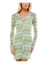 ULTRA FLIRT Womens Green Overlay Long Sleeve Short Party Shirt Dress Juniors M fB[X