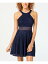 CITY STUDIO Womens Navy Illusion Sleeveless Mini Fit + Flare Dress Juniors 11 レディース