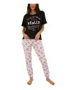 RETROSPECTIVE CO. Womens Black Elastic Band T-Shirt Top Cuffed Pants Pajamas S レディース
