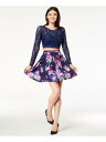 SEQUIN HEARTS Womens Navy Floral Skirt Juniors Size: 1 レディース