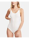 楽天サンガフリーピーポー FREE PEOPLE Womens White Snap Closure Sleeveless Scoop Neck Body Suit Bodysuit M レディース