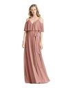 JENNY PACKHAM BRIDESMAIDS Womens Pink Overlay Self-tie Sash Formal Dress 0 レディース