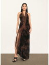 ドナキャランニューヨーク DONNA KARAN NEW YORK Womens Brown Tie Sleeveless Maxi Evening Sheath Dress 2 レディース