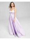 B DARLIN Womens Purple Sleeveless V Neck Full-Length Prom Gown Dress Juniors 34 レディース