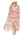 ジェシカハワード JESSICA HOWARD Womens Pink Split Sleeve Tie Waist Popover Maxi Dress Plus 22W レディース