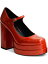 WILD PAIR Womens Red 1-1/2 Platform Octavia Square Toe Block Heel Mary Jane 9 M ǥ