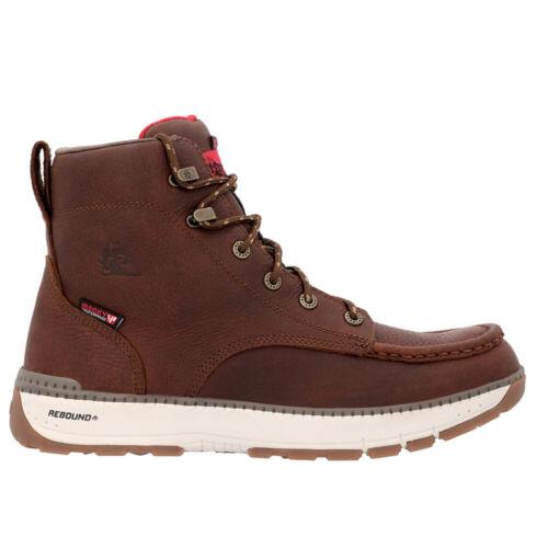 Rocky Rebound 6 Inch Waterproof Composite Toe Work Mens Brown Work Safety Shoes 