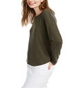 Almost Famous フェイマス Crave Fame Juniors' Cozy Twist-Back Ribbed Top Green Size XS レディース