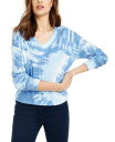 Crave Fame Junior's Cozy Ribbed Tie-Dyed Top Blue Size Extra Small レディース