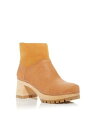 SWEDISH HASBEENS Womens Beige 1 Platform Toe Block Heel Leather Booties 40 レディース