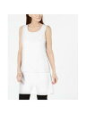 ALFANI Womens White Sleeveless Jewel Neck Top M レディース