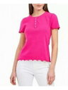 RILEY&RAE Womens Pink Stretch Short Sleeve Crew Neck Top XS レディース