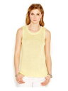 BAR III Womens Yellow Sleeveless Jewel Neck Top Size: XS レディース