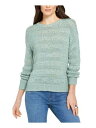 STYLE & COMPANY Womens Green Long Sleeve Sweater Petites PL レディース