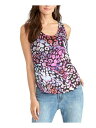 レイチェルロイ RACHEL ROY Womens Black Animal Print Sleeveless Scoop Neck Tank Top Size: XS レディース