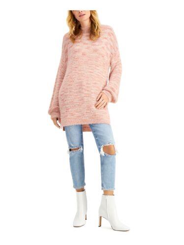 ムーン SUN+ MOON Womens Pink Mock Neck Eyelash Pouf Tunic Sweater Size: L レディース
