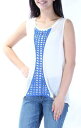 UM GEE Womens Ivory Embellished Sleeveless Scoop Neck Hi-Lo Top Size: M レディース