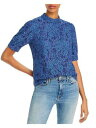 AQUA Womens Lace Short Sleeve Crew Neck Evening Top レディース